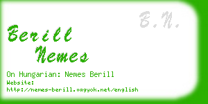 berill nemes business card